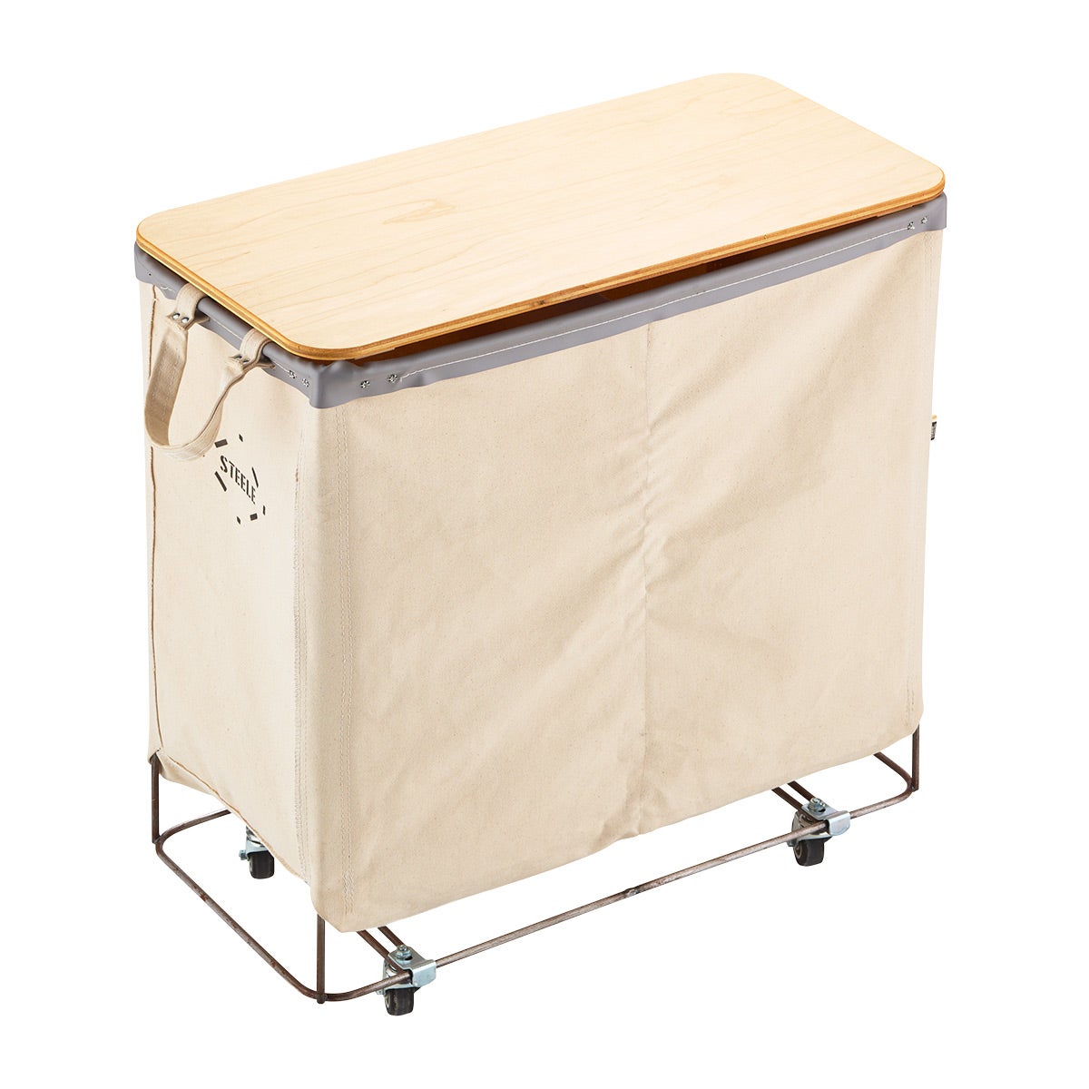 Steele Canvas Double Sorter Laundry Cart Lid