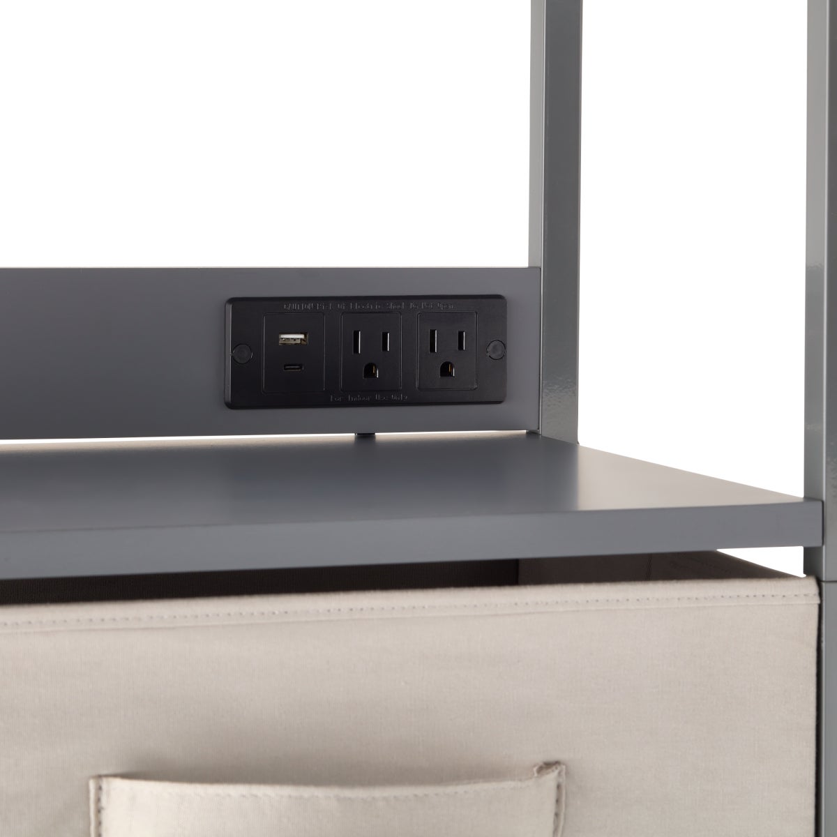 The Container Store 3-Drawer Rolling Cart with Power