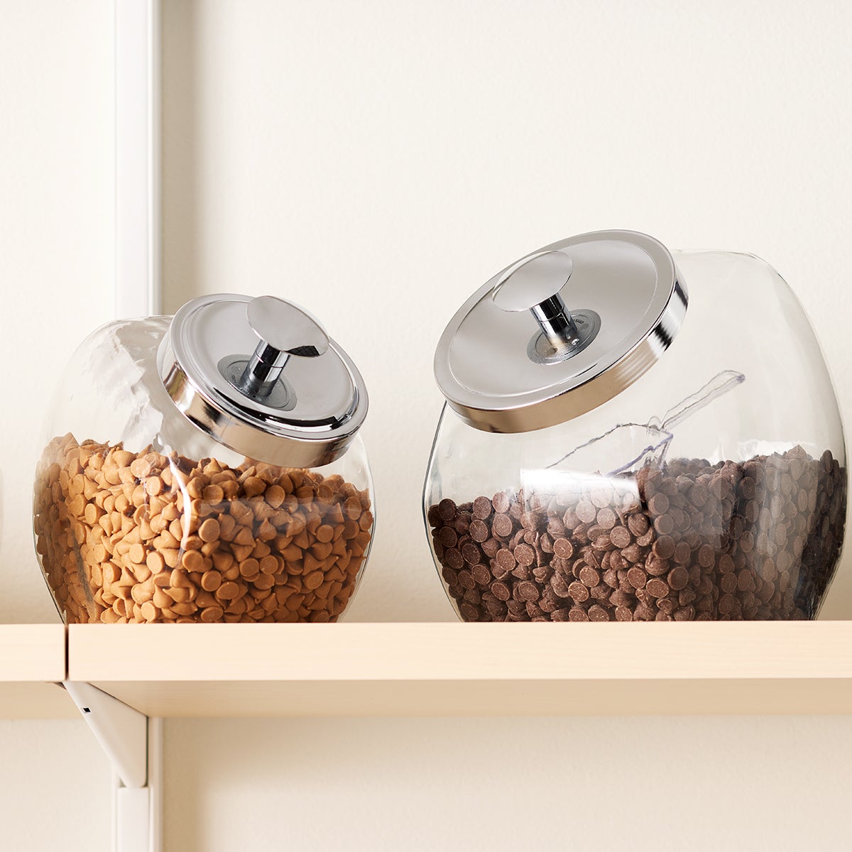 Anchor Hocking Glass Slant Jar with Metal Lid | The Container Store