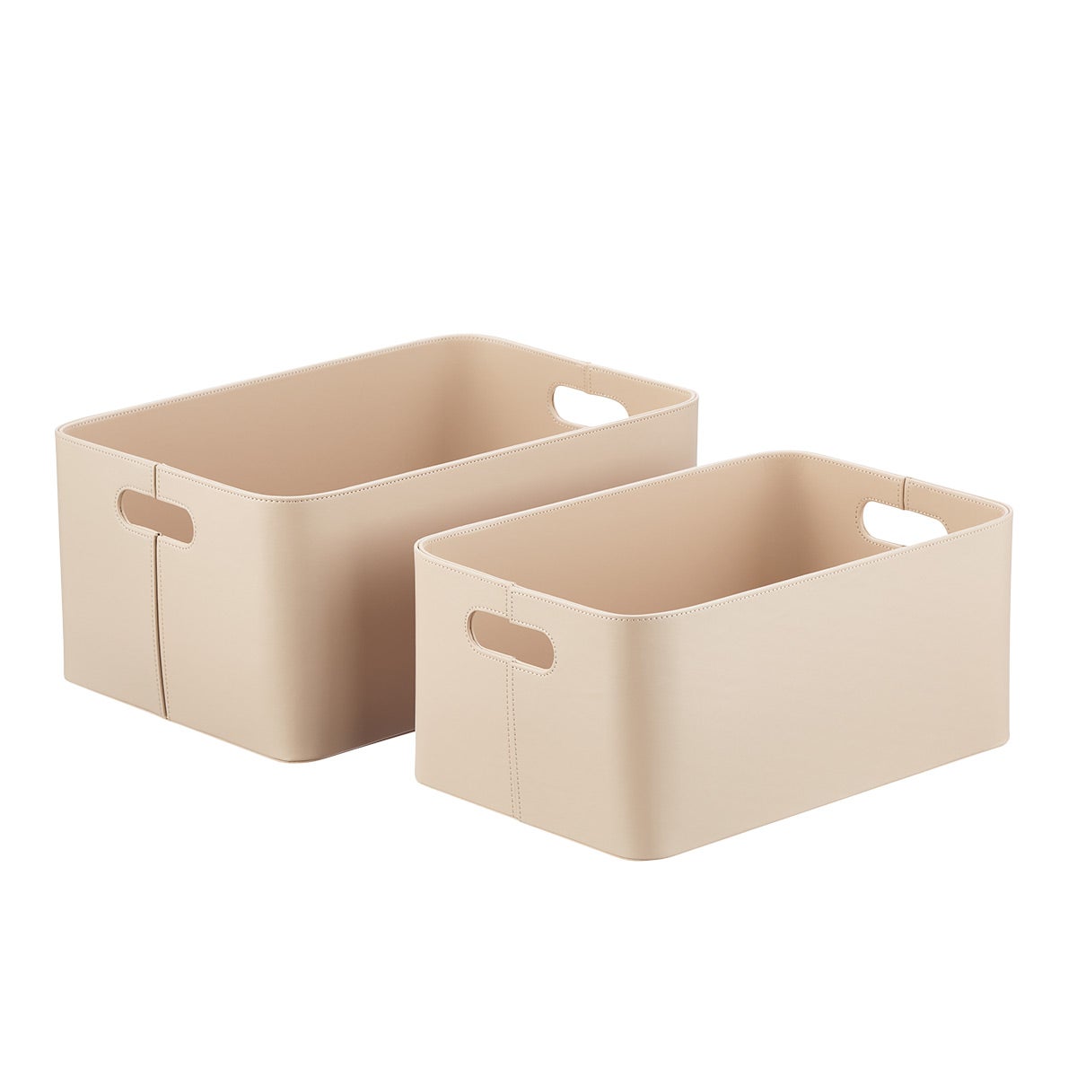 The Container Store Samson Faux Leather Bin | The Container Store