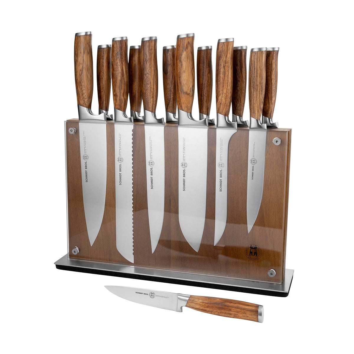 純正ケース付き！BAR COUNTER TABLE SMBT×NTF Schmidt Brothers Zebra Wood Knife Block Brown Set of 15 | The