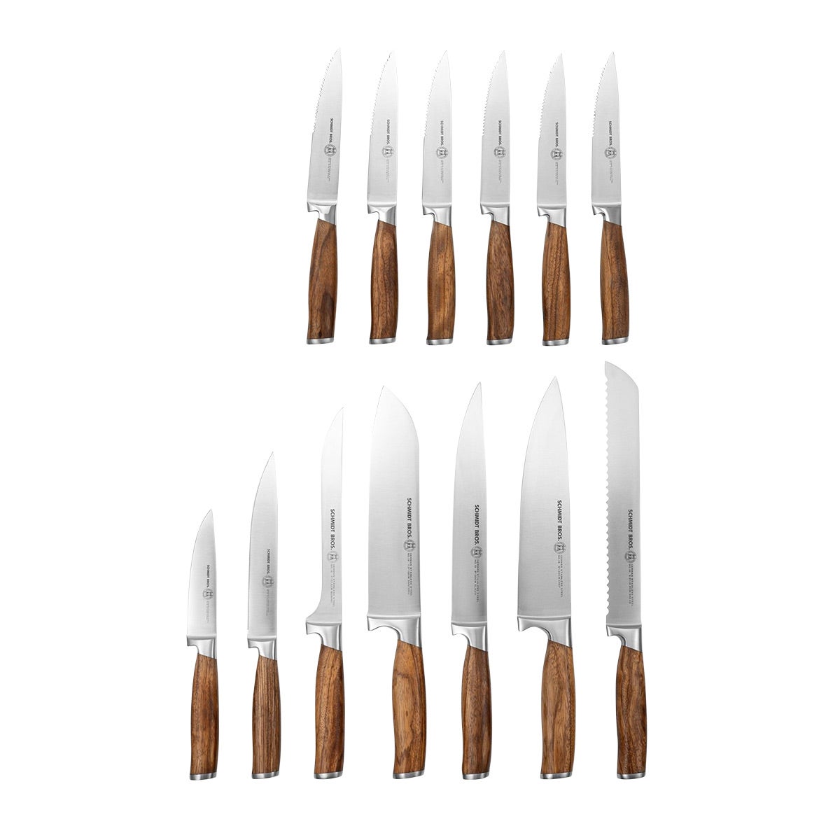 Schmidt Brothers Zebra Wood Knife Block Brown Set of 15 | The