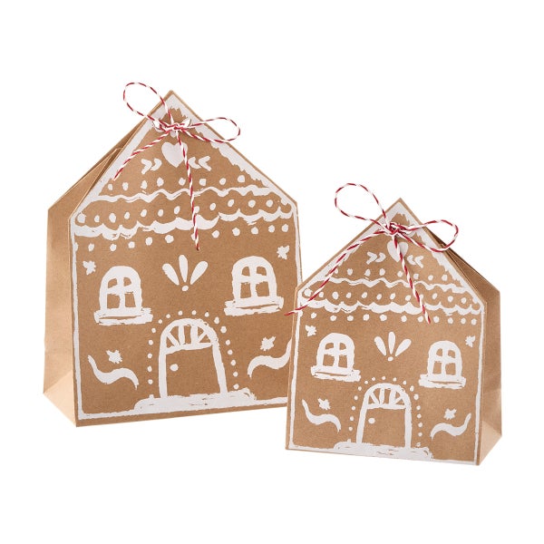 Vivant Kraft Paper Gingerbread House Bag Pkg/4