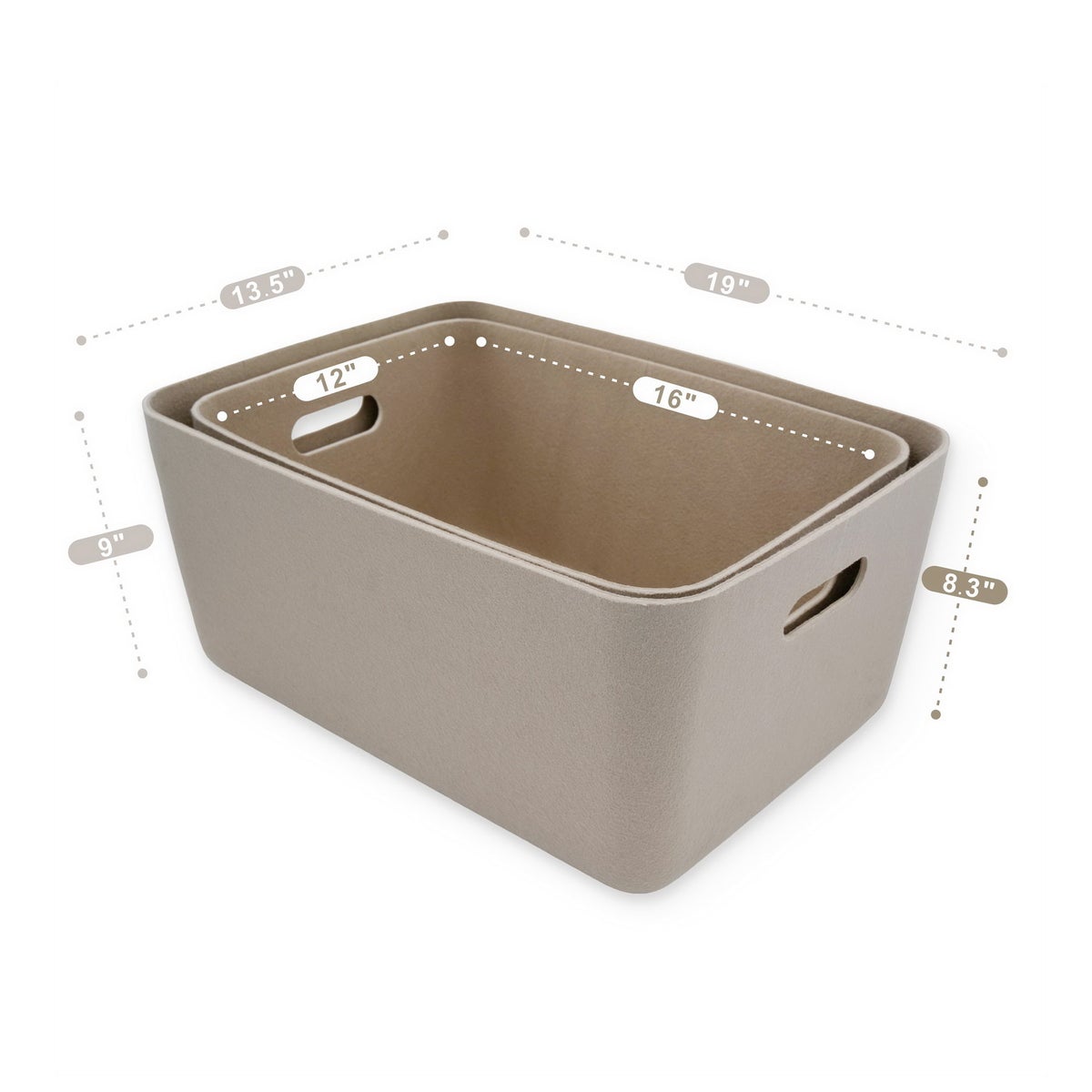 Welaxy Felt Storage Basket With Handles Set of 2 | The Container Store