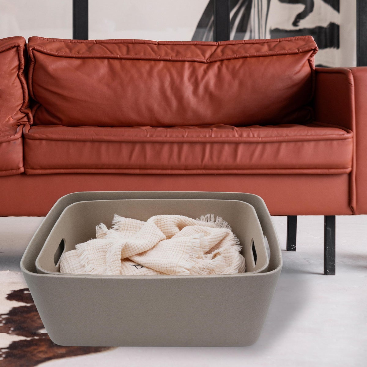 Welaxy Felt Storage Basket With Handles Set of 2 | The Container Store