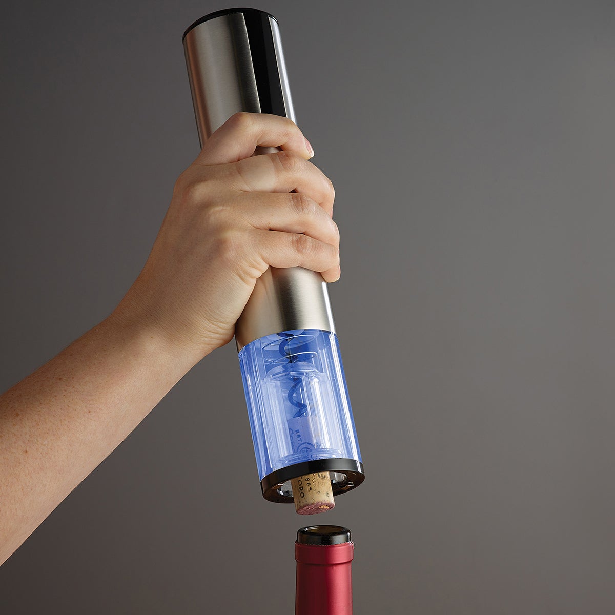 Wine Enthusiast Electric Blue 1 Automatic Wine Opener & Preserver Set