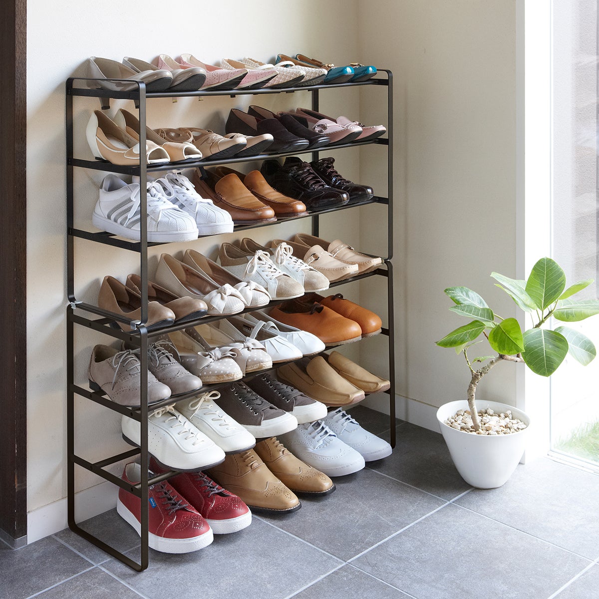Yamazaki 3-Tier Expandable Shoe Rack | The Container Store