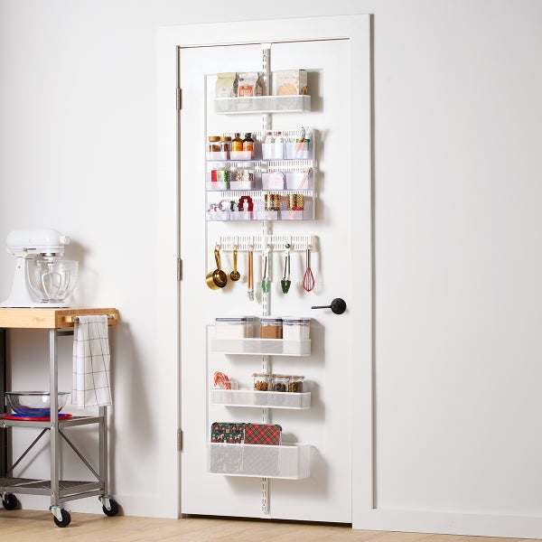 Elfa Utility White Mesh Pantry Over the Door Rack