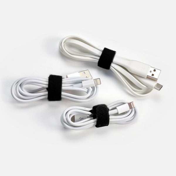 Wrap-It Self-Gripping Black Storage Straps Pkg/20