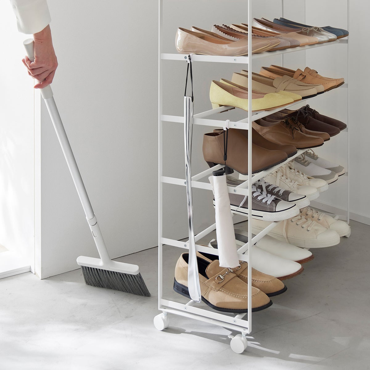 Yamazaki Rolling Five-Tier Shoe Rack | The Container Store