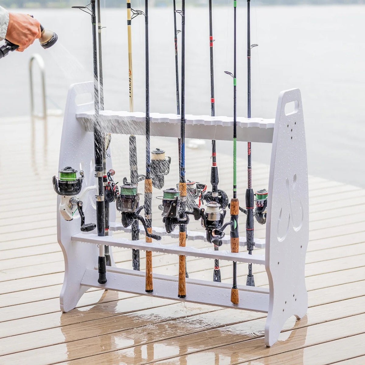 fish reel storage container Anneome Fishing Line Holder Box Compact Organizer for Fishing Gear : Sports & Outdoors The strategically placed rubber holes in the lid makes it easy to transfer lines to your reel saving you time and frustration on the water Rod Rack Fishing Reel Storage