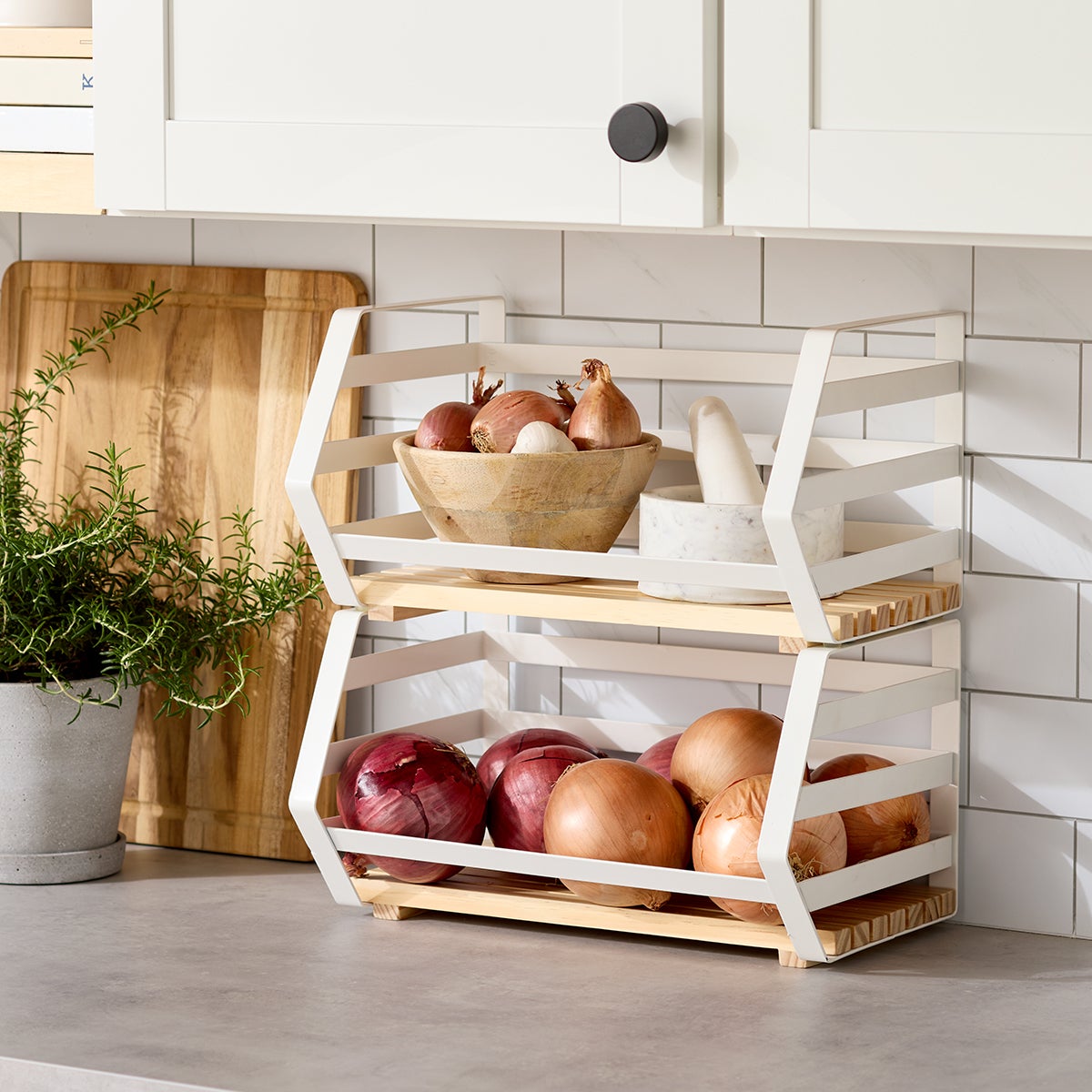 Yamazaki Tosca Two-Tier Riser | The Container Store