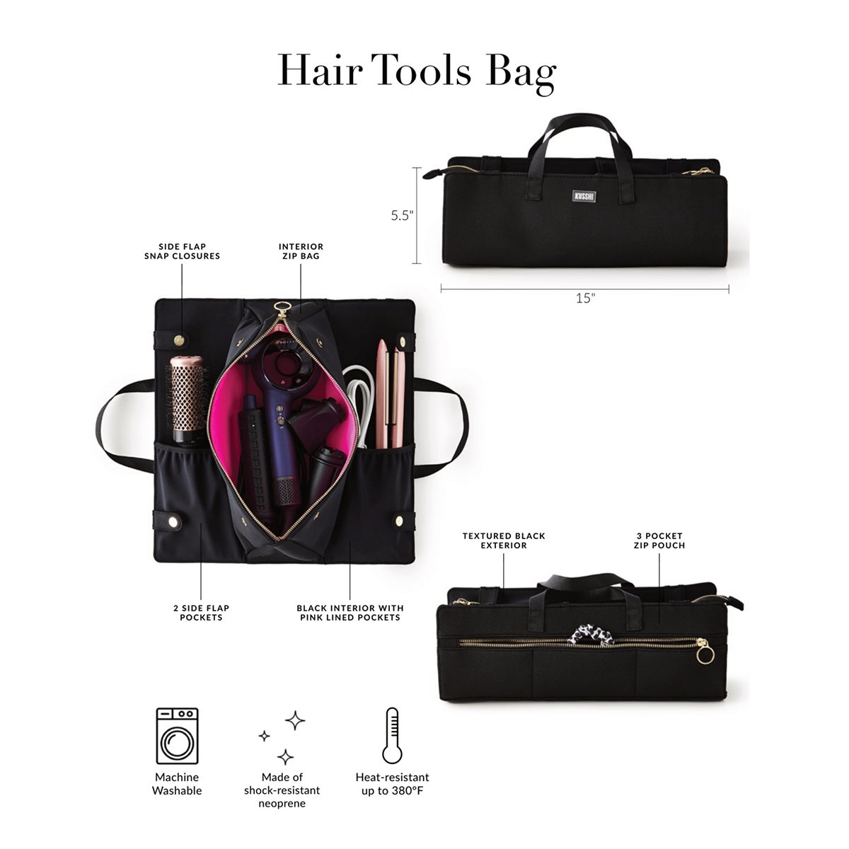 KUSSHI Hair Tools Bag | The Container Store