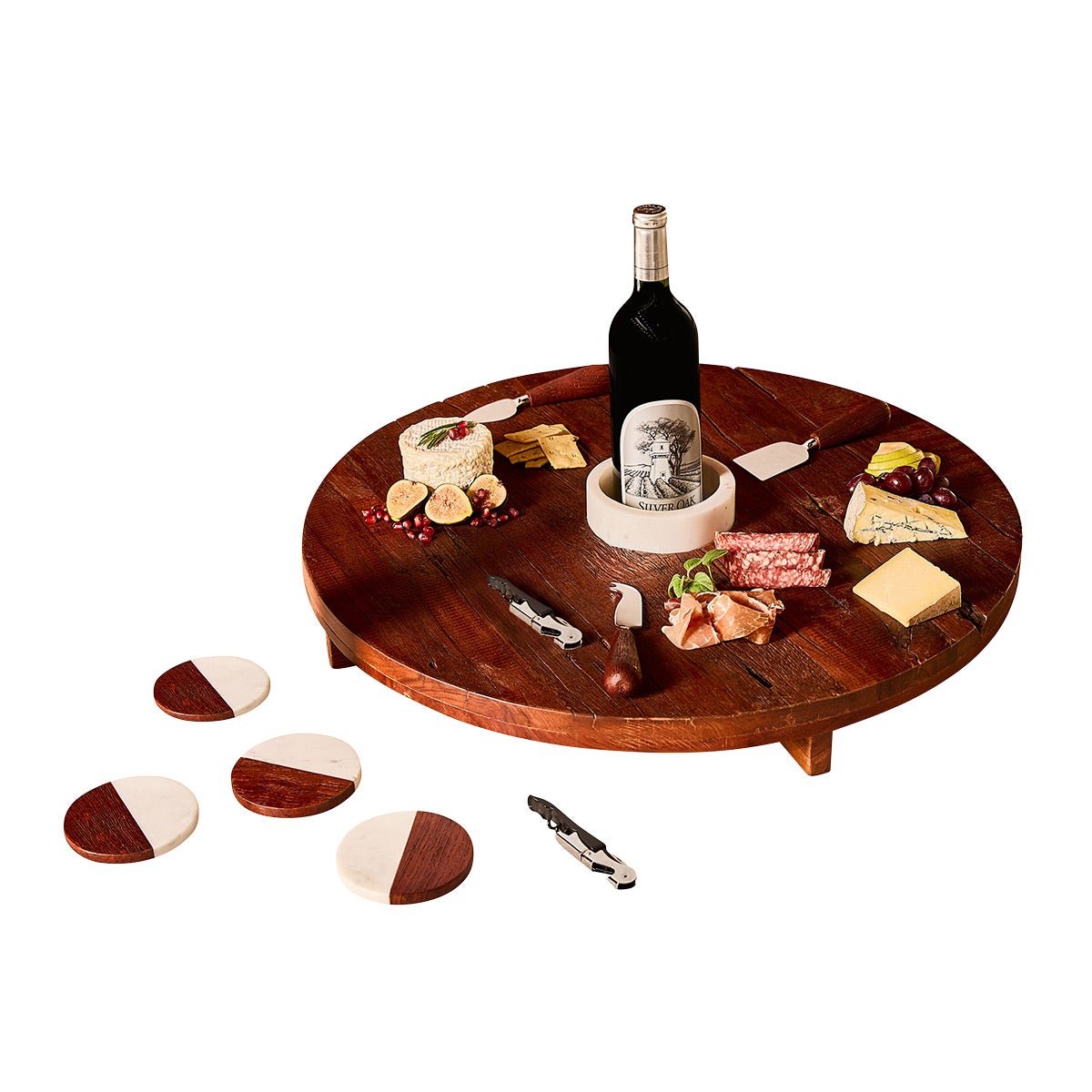 Wine Enthusiast Wine and Cheese Serving Set - Thumbnail 2