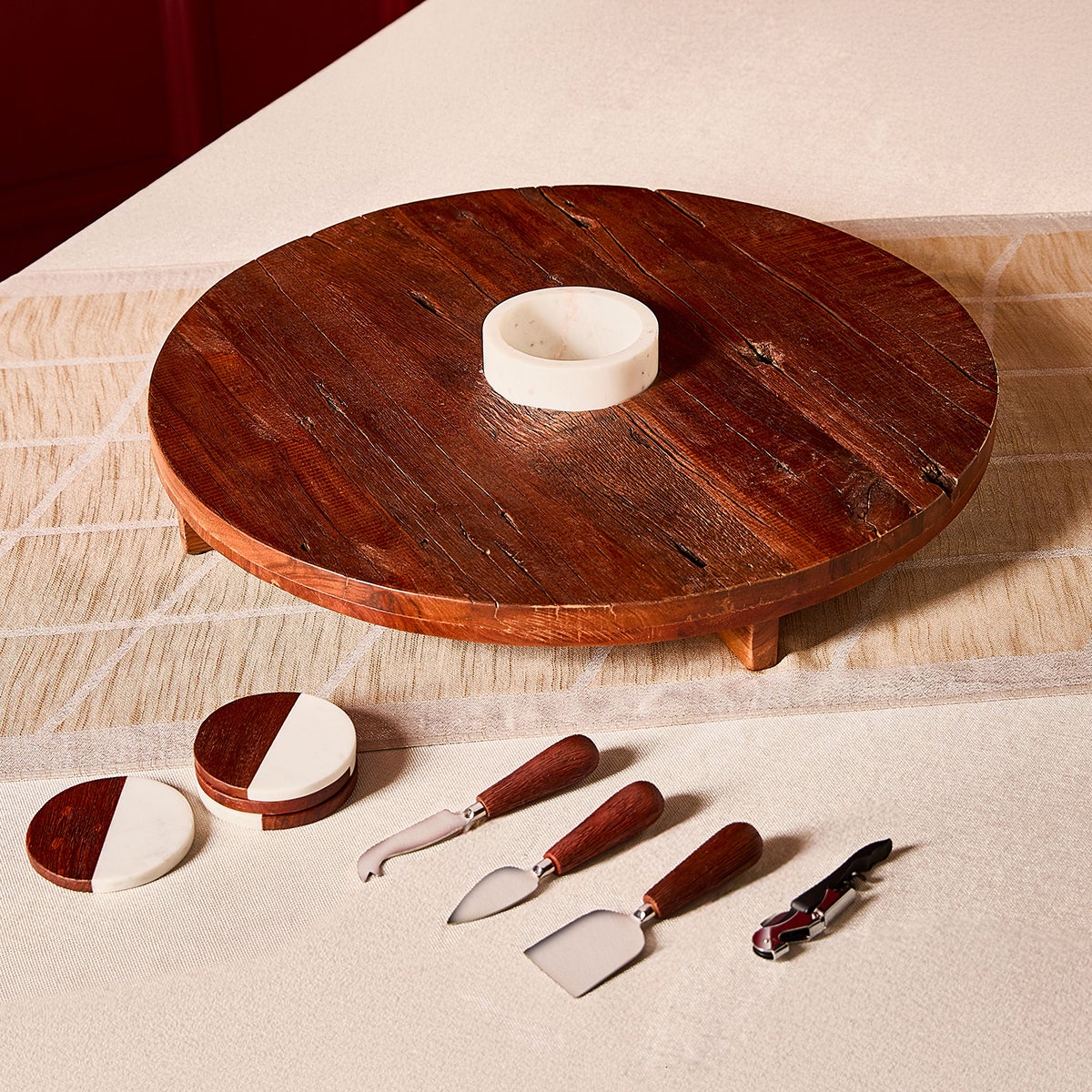 Wine Enthusiast Wine and Cheese Serving Set