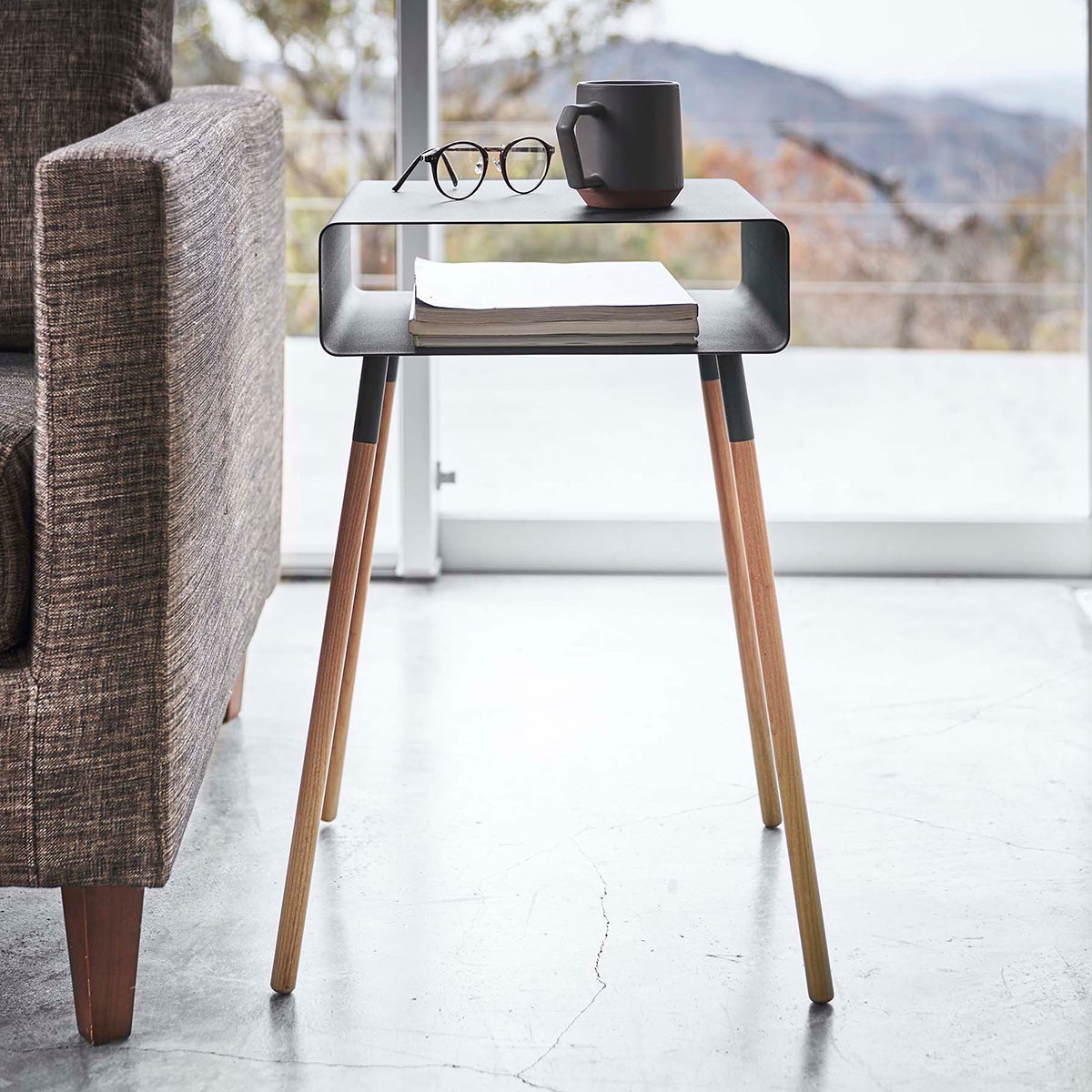 THE SIDE UP BOX ＆ TABLE ＋　THE LID STAND Yamazaki Plain Side Table with Storage | The Container Store