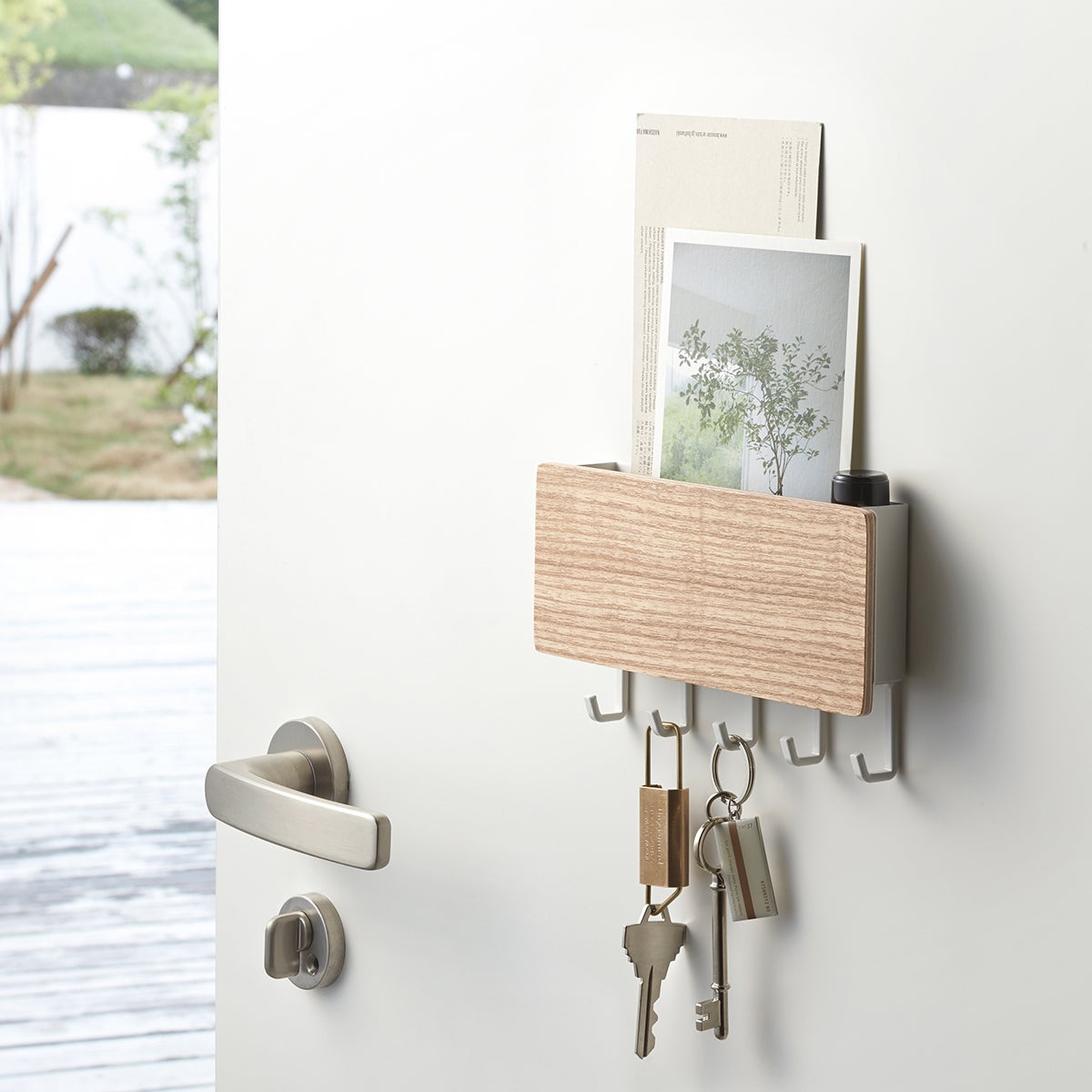 Yamazaki Magnetic Key Rack With Tray | The Container Store