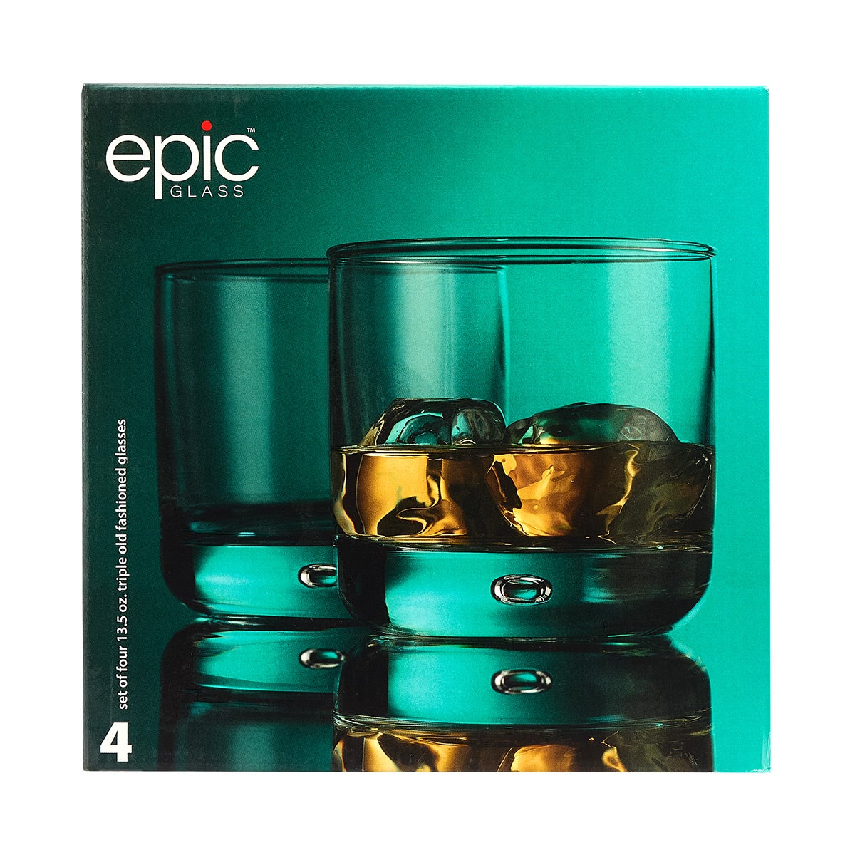 13.5 oz. Epic Bubble Double Old Fashioned Glass Clear Set of 4