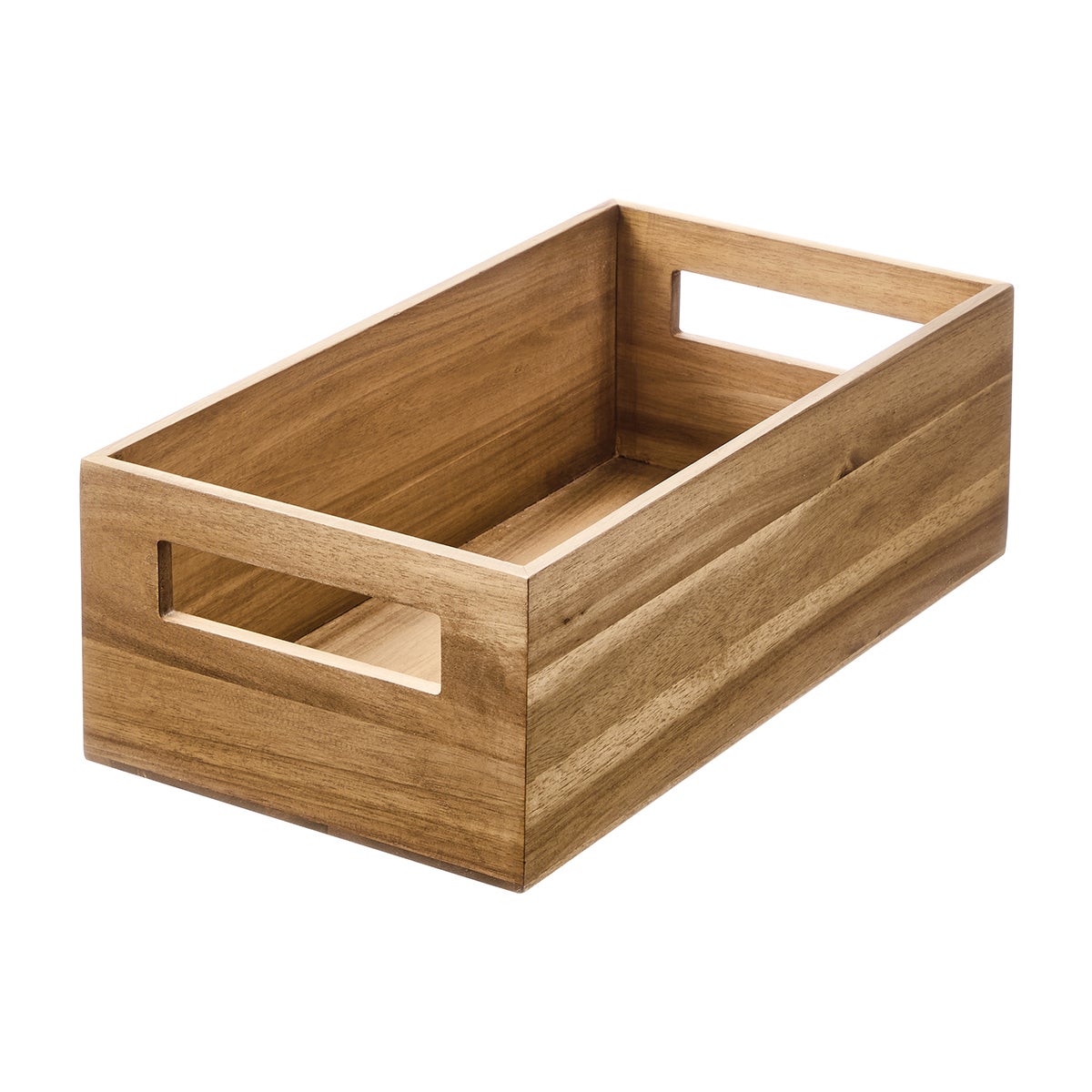 iDesign Acacia Handle Bin | The Container Store