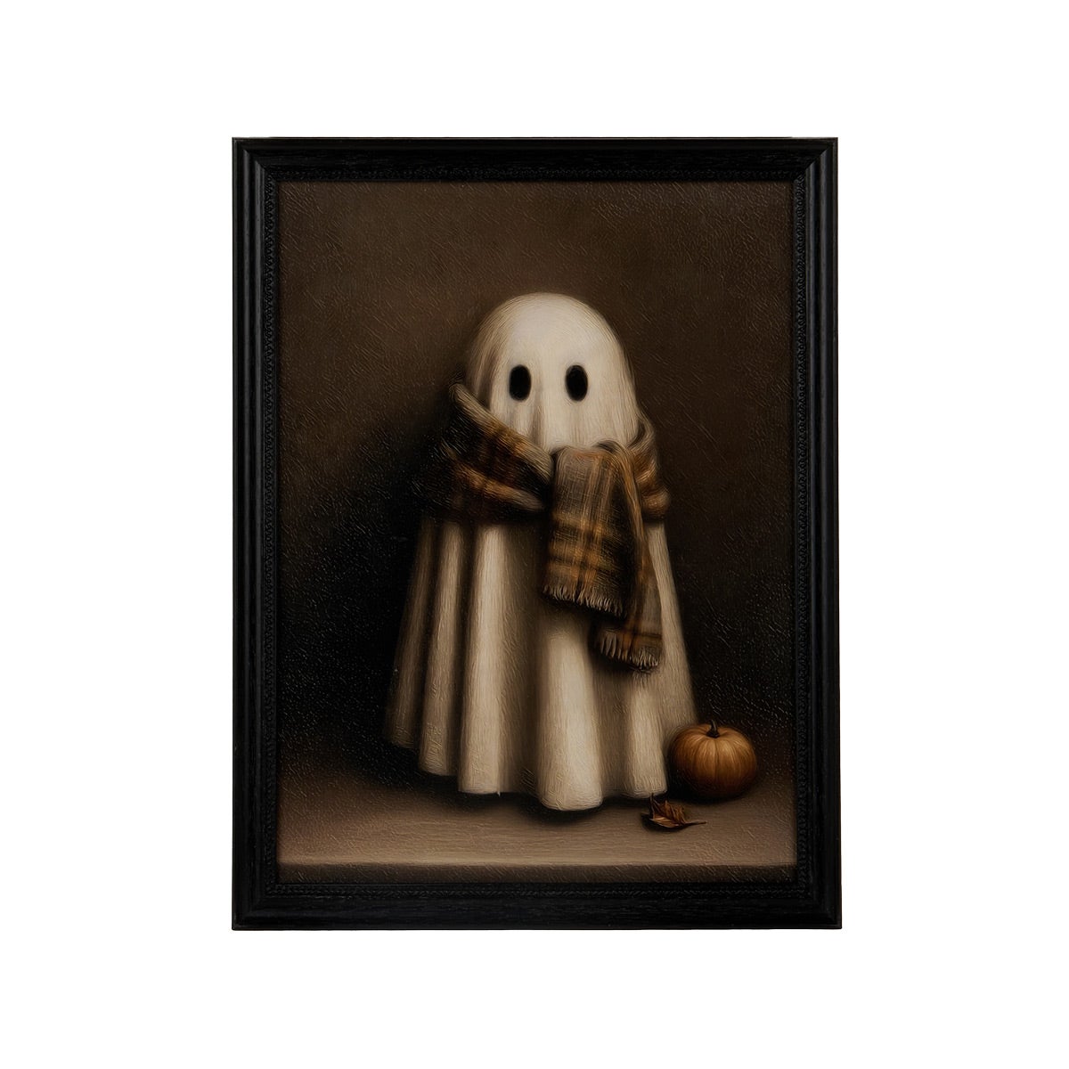 Cozy Ghost in Scarf Framed Art Print | The Container Store