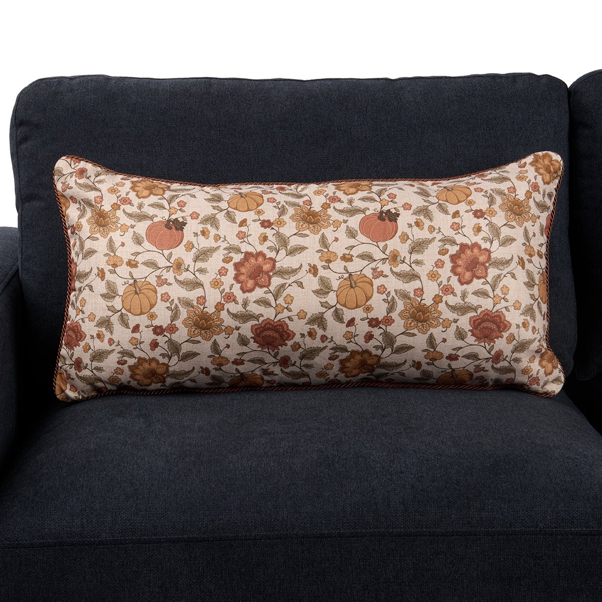 Lisee Harvest Pumpkin Floral Lumbar Pillow | The Container Store