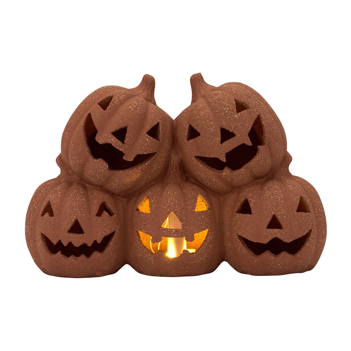 LED Terracotta Jack-O'-Lantern Family | The Container Store