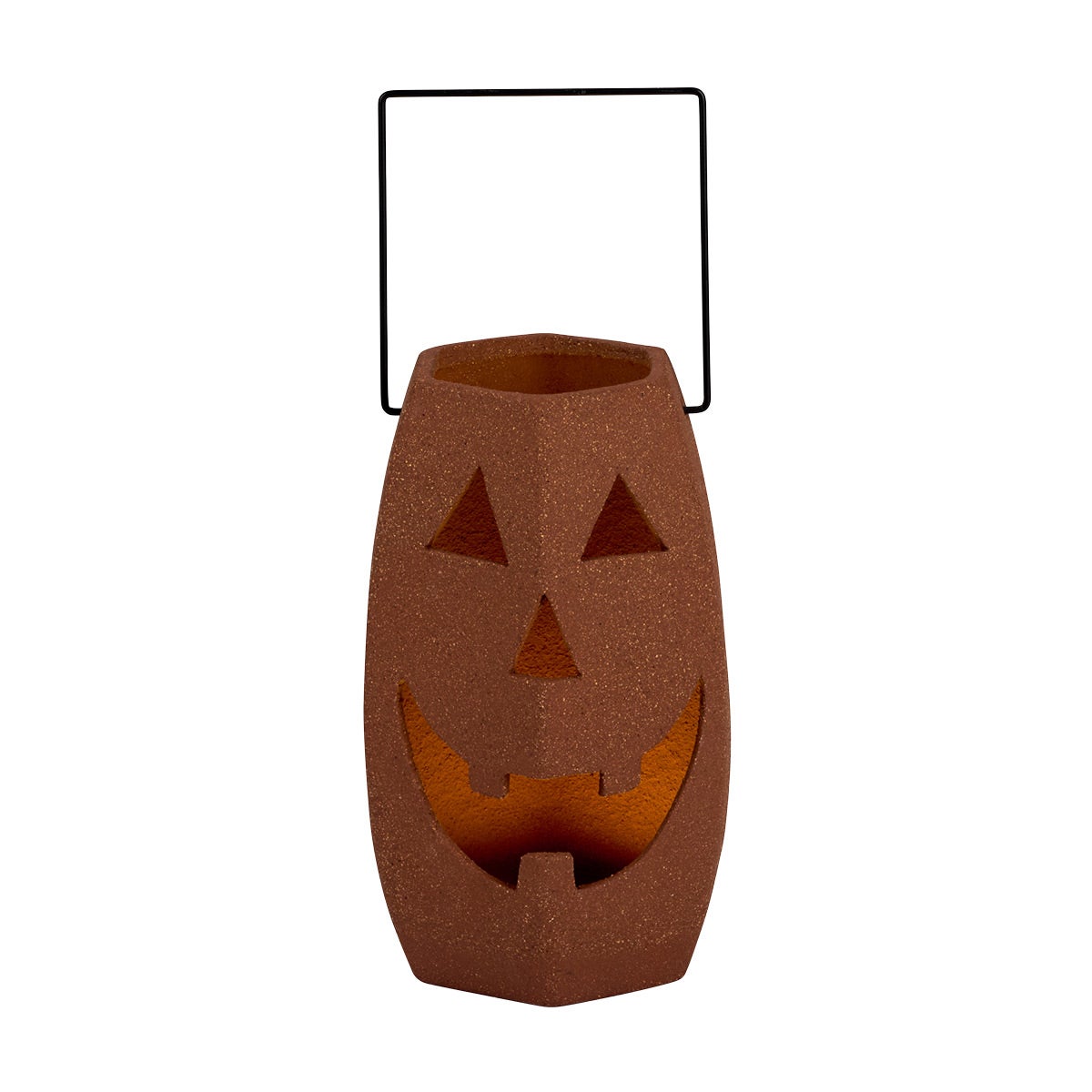 Terracotta LED Lantern with Handle | The Container Store