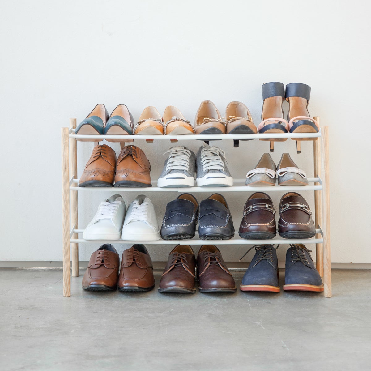 Yamazaki Expandable 3-Tier Shoe Rack | The Container Store