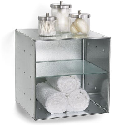 Galvanized Qbo Divided Steel Wall Cube The Container Wall Mounted Galvanized Qbo Divided Steel Cube