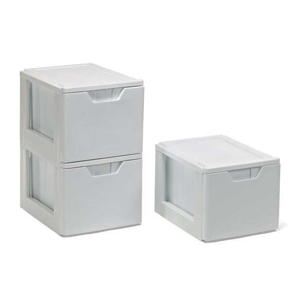 White stackable storage file drawer the container store