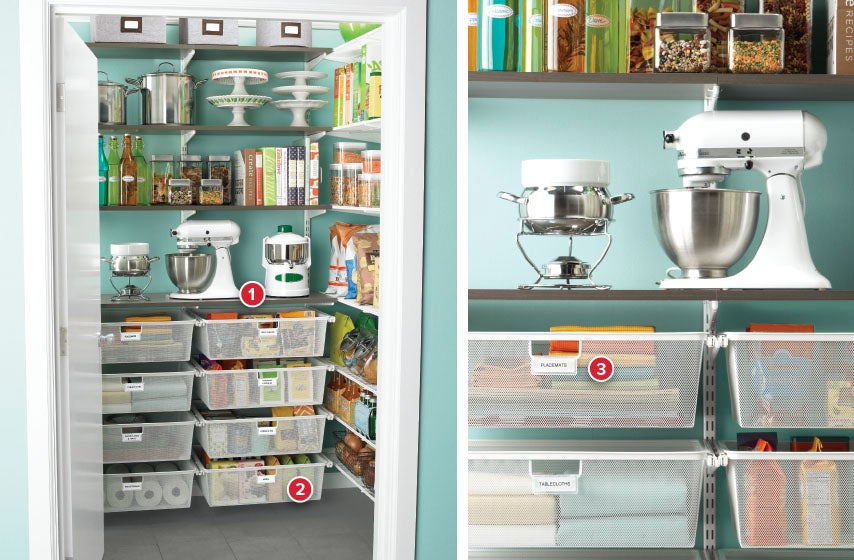 Driftwood White Elfa Walk In Pantry