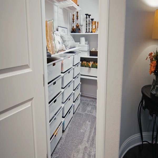 White Elfa Laundry Room