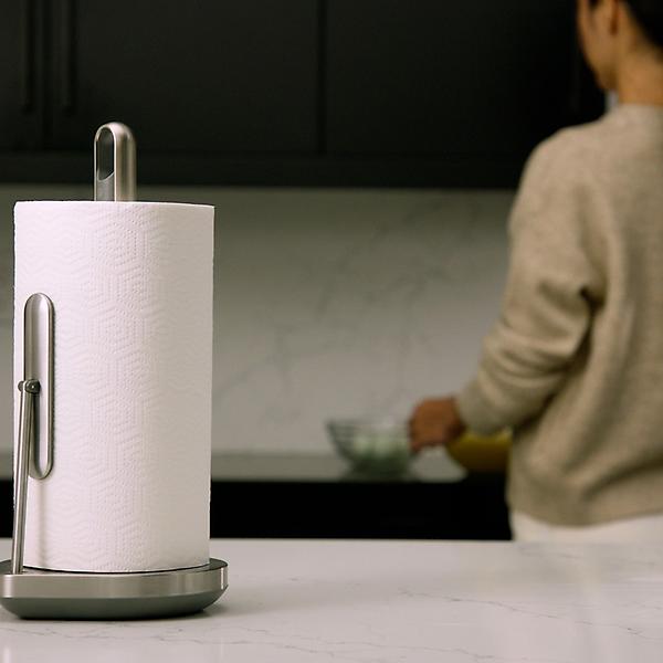 simplehuman Countertop Tension Arm Paper Towel Holder, Brass