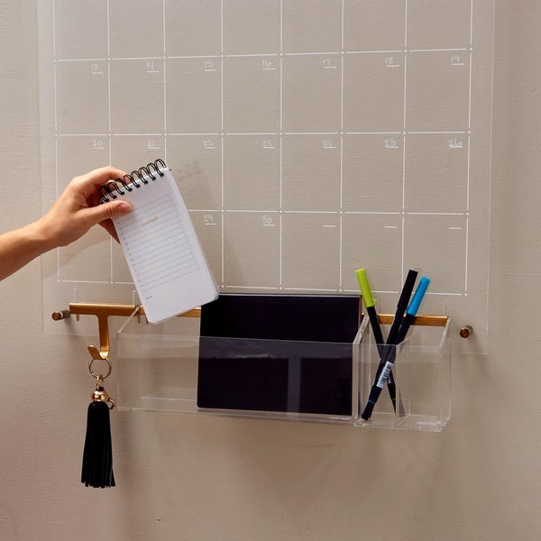 Russell Hazel Acrylic Clear Monthly Calendar