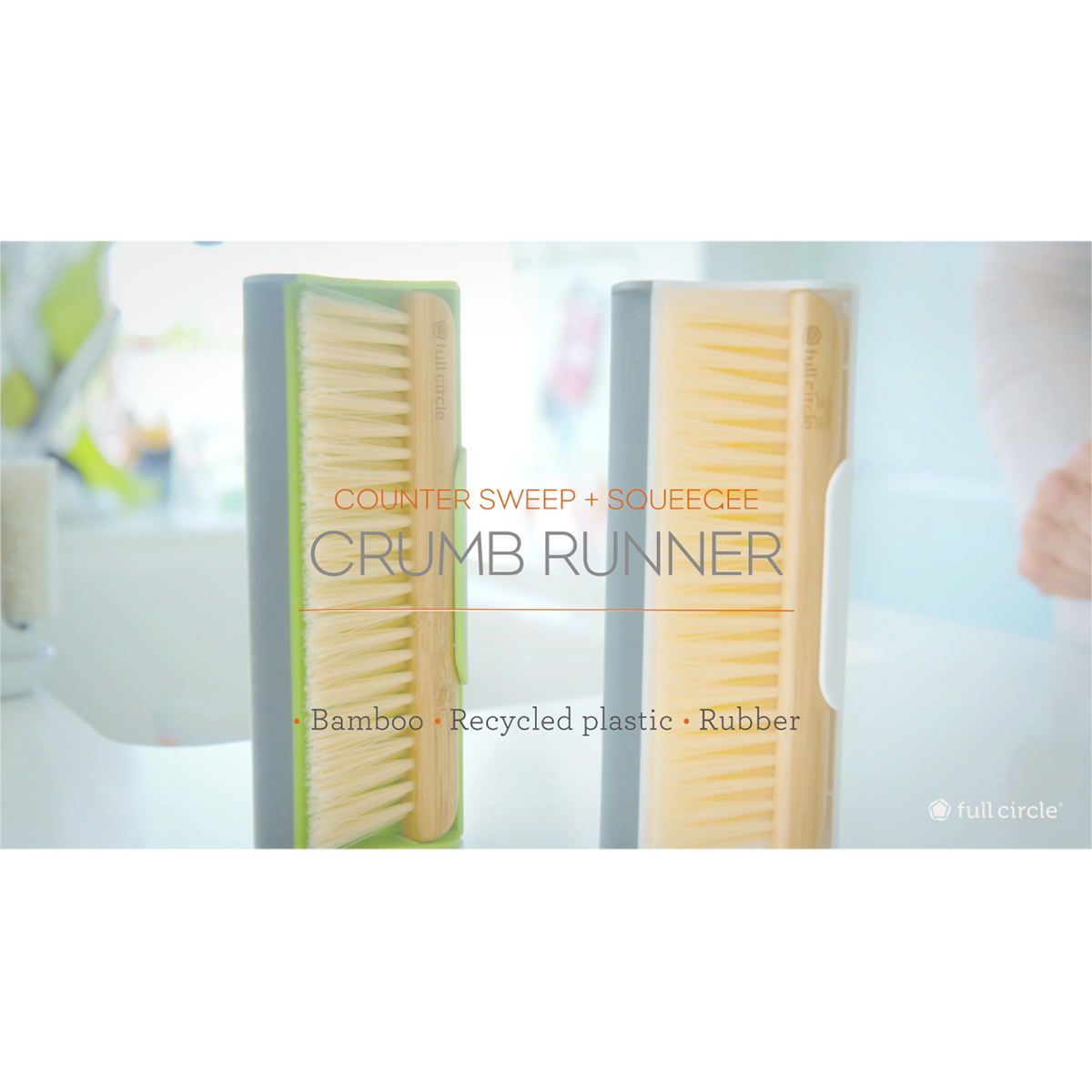 Full Circle Crumb Runner Home Counter Sweep + Squeegee 