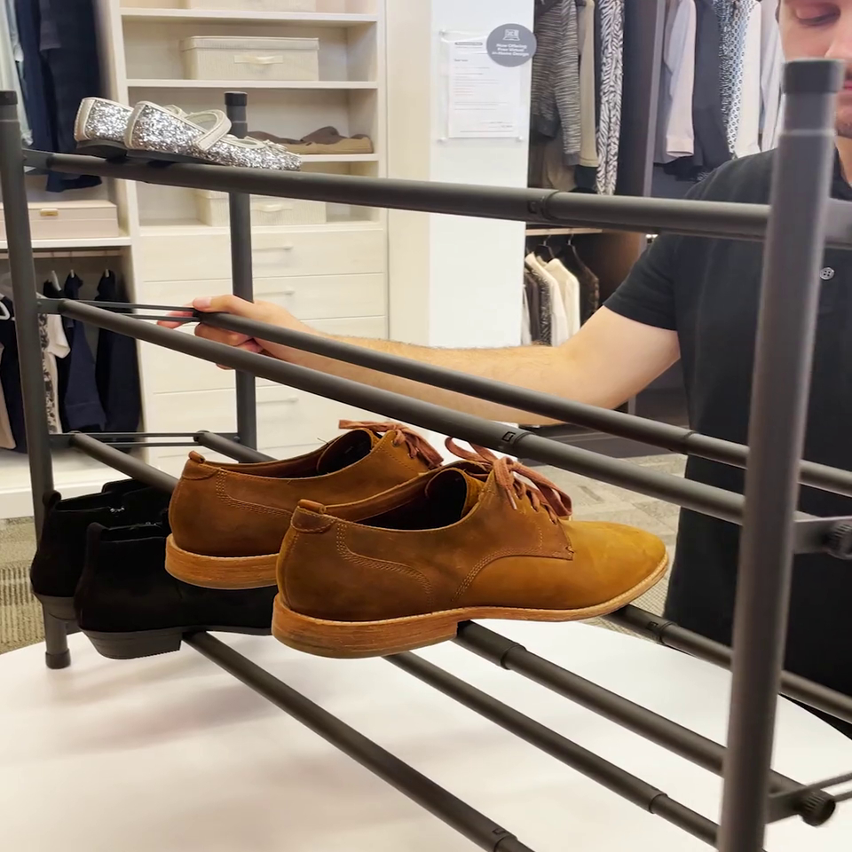 Graphite 4Tier Expandable Shoe Rack The Container Store