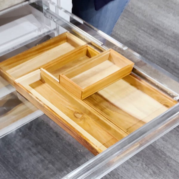 Stackable Acacia Drawer Organizers