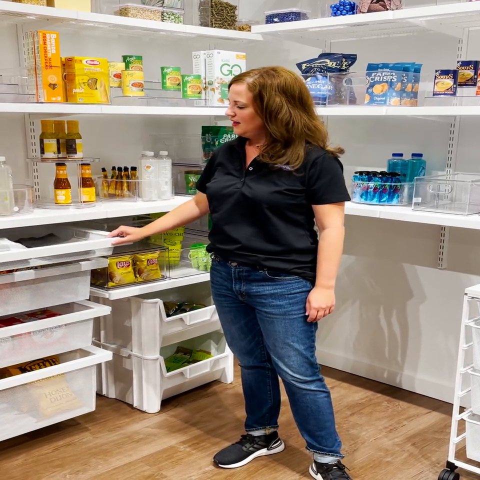 Elfa Décor 4' Birch & White ReachIn Pantry The Container Store