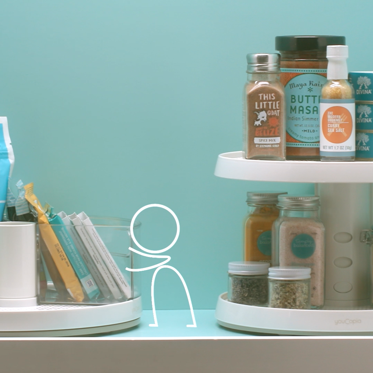 Divided Lazy Susan with Removable Bins The Container Store